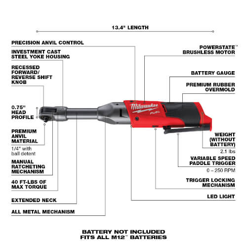 M12™ FUEL™ 3/8 Ratchet (Tool Only)
